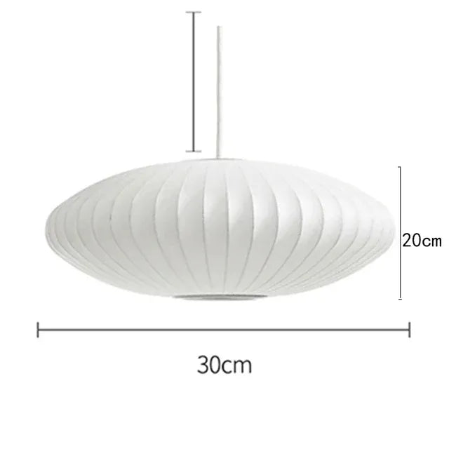 Verthara Premium E27 Pendant Light - Hanging Mount - Silk Cloth Shade - Postmodern Design - Ideal For Kitchen Island - Dining Room - Indoor Use A Dia30cm / Cold White