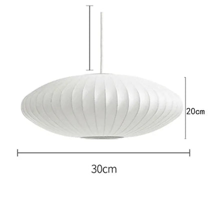 Verthara Premium E27 Pendant Light - Hanging Mount - Silk Cloth Shade - Postmodern Design - Ideal For Kitchen Island - Dining Room - Indoor Use A Dia30cm / Cold White