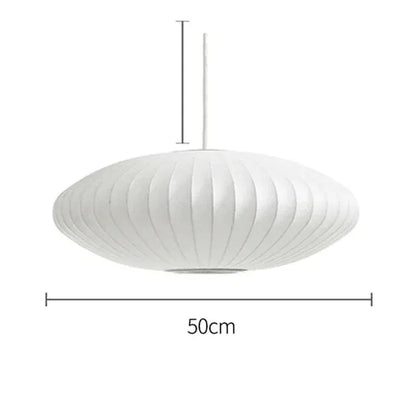 Verthara Premium E27 Pendant Light - Hanging Mount - Silk Cloth Shade - Postmodern Design - Ideal For Kitchen Island - Dining Room - Indoor Use A Dia50cm / Cold White