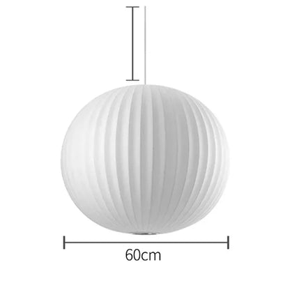 Verthara Premium E27 Pendant Light - Hanging Mount - Silk Cloth Shade - Postmodern Design - Ideal For Kitchen Island - Dining Room - Indoor Use B Dia60cm / Cold White