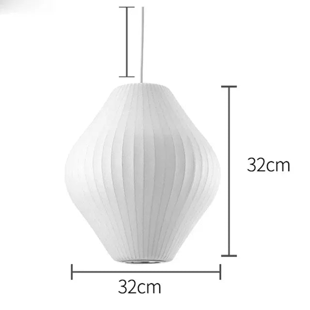 Verthara Premium E27 Pendant Light - Hanging Mount - Silk Cloth Shade - Postmodern Design - Ideal For Kitchen Island - Dining Room - Indoor Use D Dia32cm / Cold White