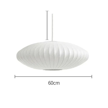 Verthara Premium E27 Pendant Light - Hanging Mount - Silk Cloth Shade - Postmodern Design - Ideal For Kitchen Island - Dining Room - Indoor Use A Dia60cm / Cold White