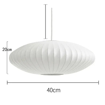 Verthara Premium E27 Pendant Light - Hanging Mount - Silk Cloth Shade - Postmodern Design - Ideal For Kitchen Island - Dining Room - Indoor Use A Dia40cm / Cold White