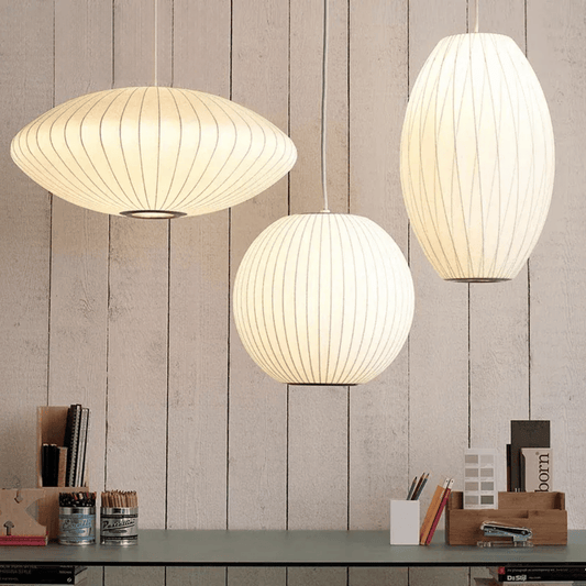 Verthara Premium E27 Pendant Light - Hanging Mount - Silk Cloth Shade - Postmodern Design - Ideal For Kitchen Island - Dining Room - Indoor Use