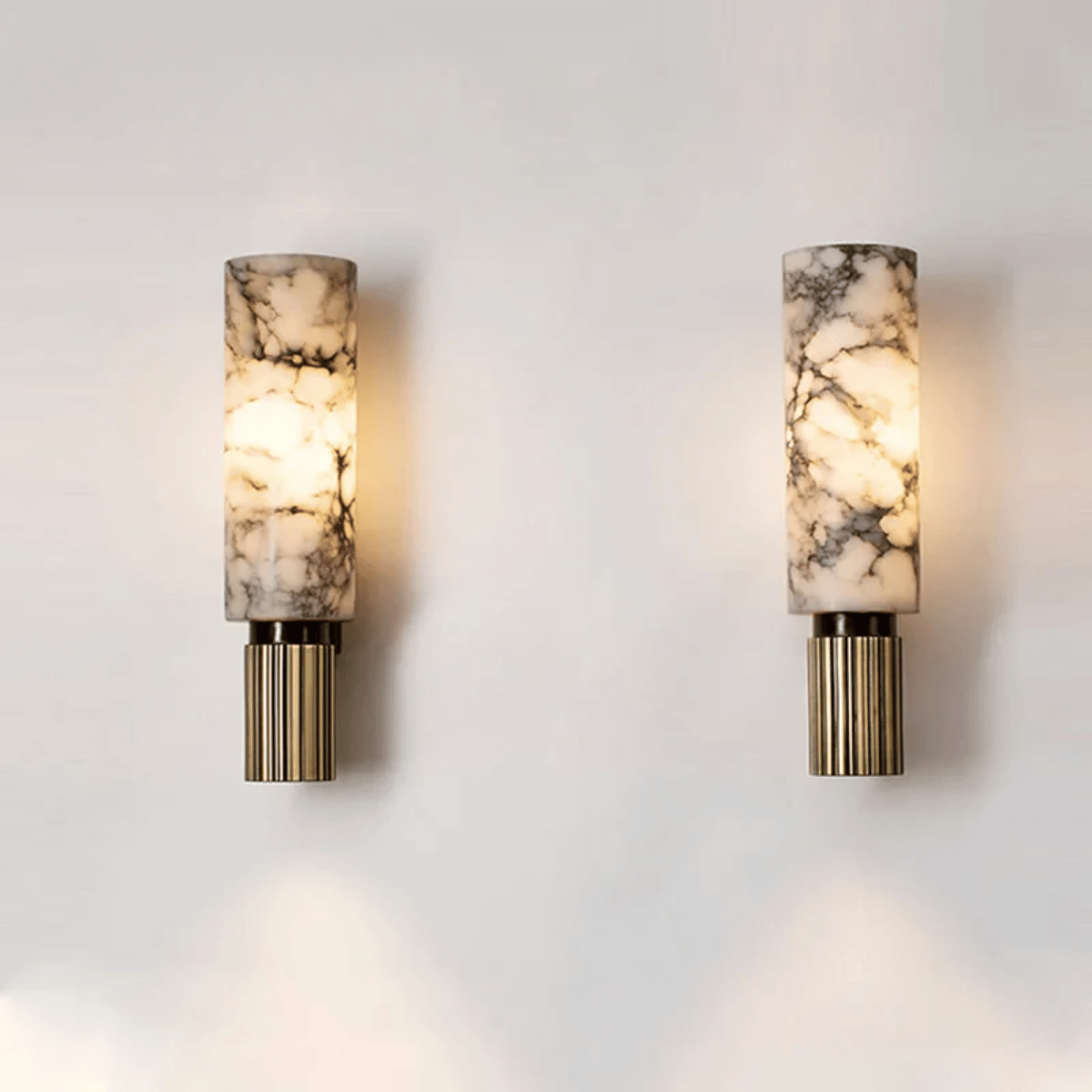 Verthara Premium E27 Wall Light Sconce With Natural Marble Finish – Indoor Wall Lamp - Modern Design - 15.7 Inch - Elegant Home Decor Nature White(3500-5500K) / H40x12x9cm / 1pc