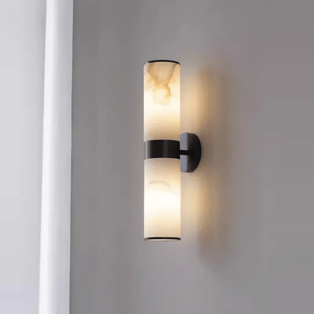Verthara Premium E27 Wall Light With Natural Marble Finish - Wall-Mounted - Modern Design - Black Gold Accents - Indoor Lighting - Elegant Sconce Cool White(5500-7000K) / A Gold