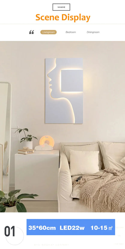 Verthara Premium Face Profile Art Wall Sconce