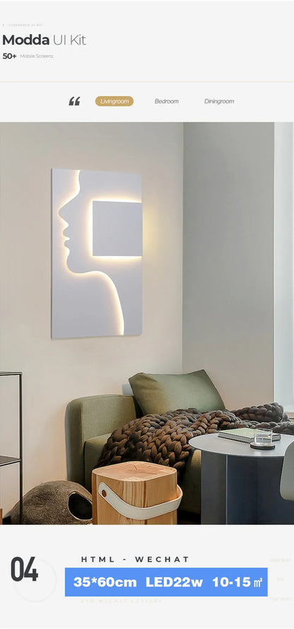 Verthara Premium Face Profile Art Wall Sconce