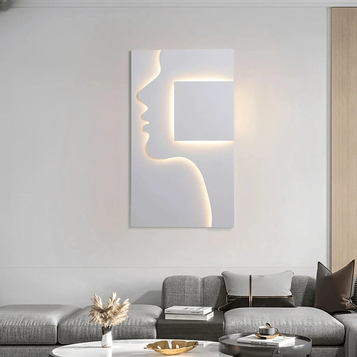Verthara Premium Face Profile Art Wall Sconce 60x35cm