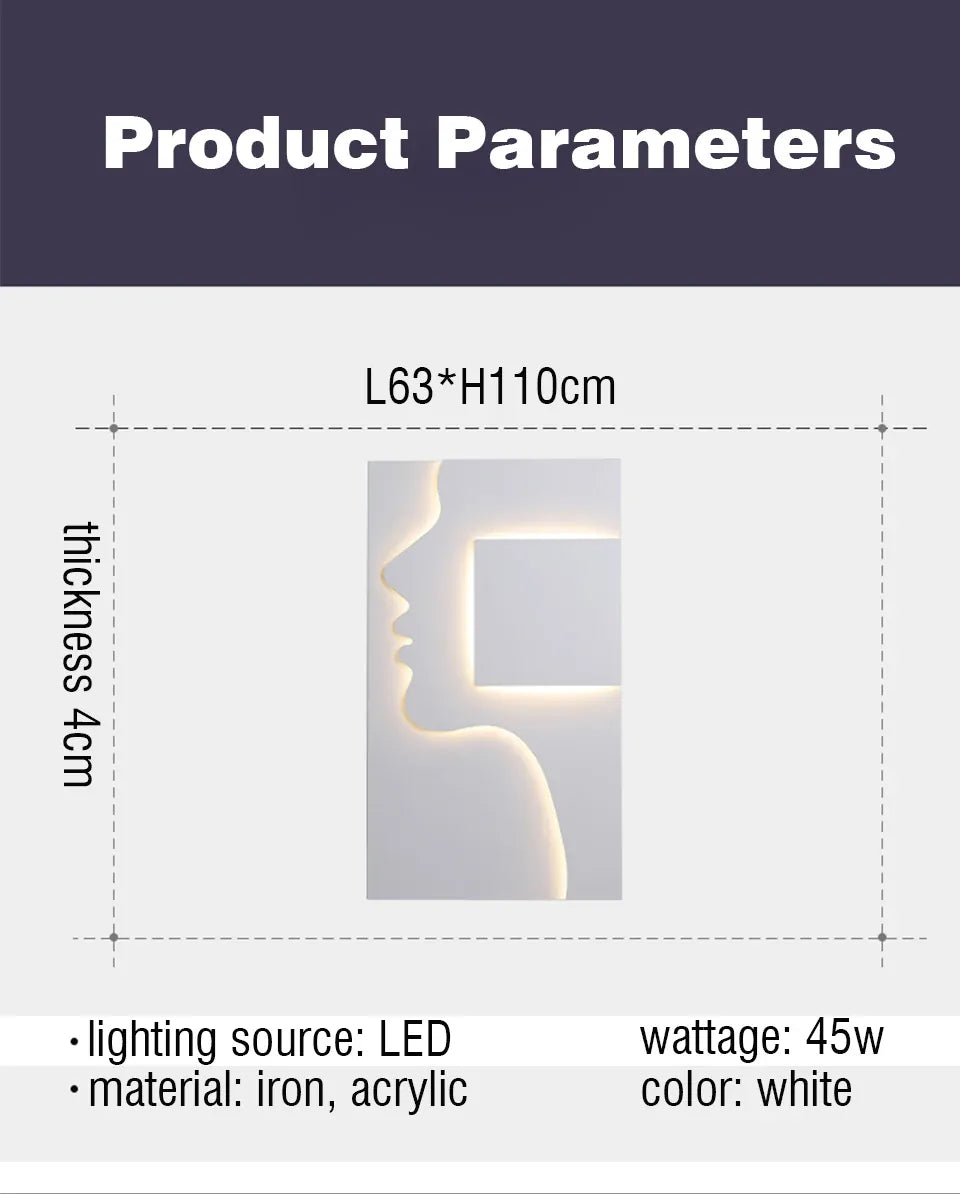 Verthara Premium Face Profile Art Wall Sconce