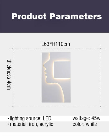 Verthara Premium Face Profile Art Wall Sconce