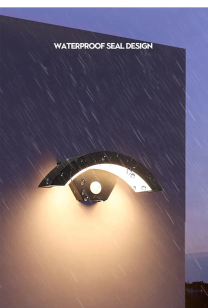 Verthara Premium Fan-Shaped Motion Sensor Outdoor Wall Light