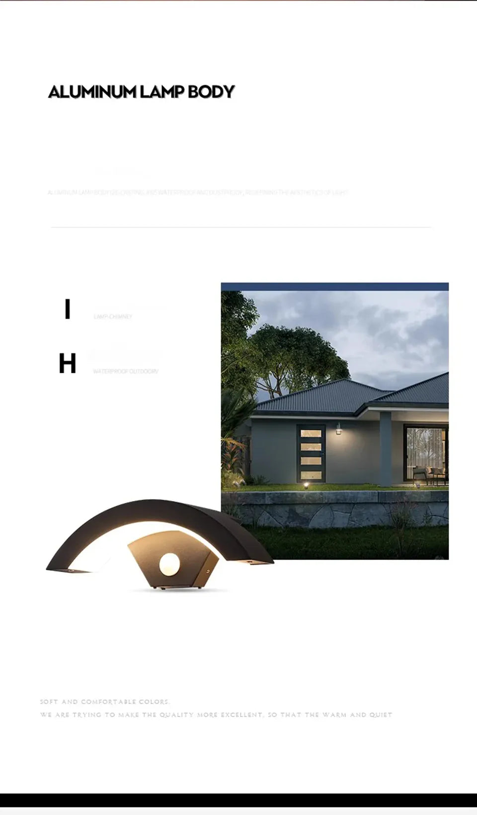 Verthara Premium Fan-Shaped Motion Sensor Outdoor Wall Light