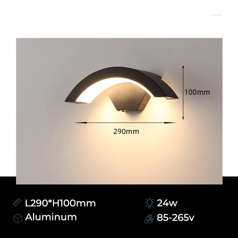 Verthara Premium Fan-Shaped Motion Sensor Outdoor Wall Light Cool white / 24W no sensor