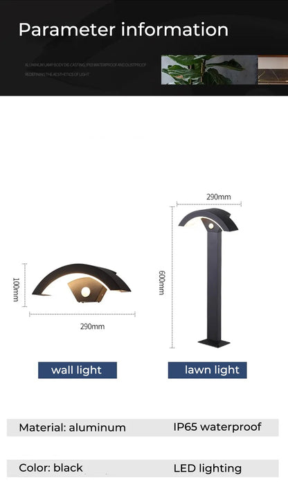 Verthara Premium Fan-Shaped Motion Sensor Outdoor Wall Light