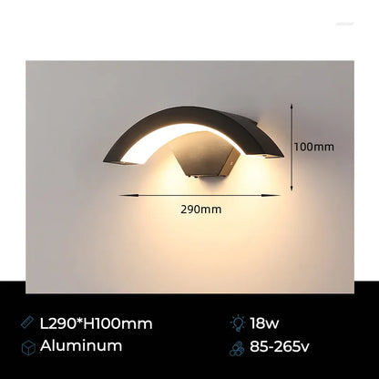 Verthara Premium Fan-Shaped Motion Sensor Outdoor Wall Light Cool white / 18w no sensor