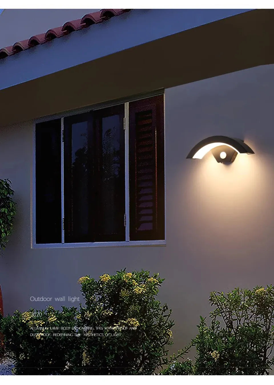Verthara Premium Fan-Shaped Motion Sensor Outdoor Wall Light