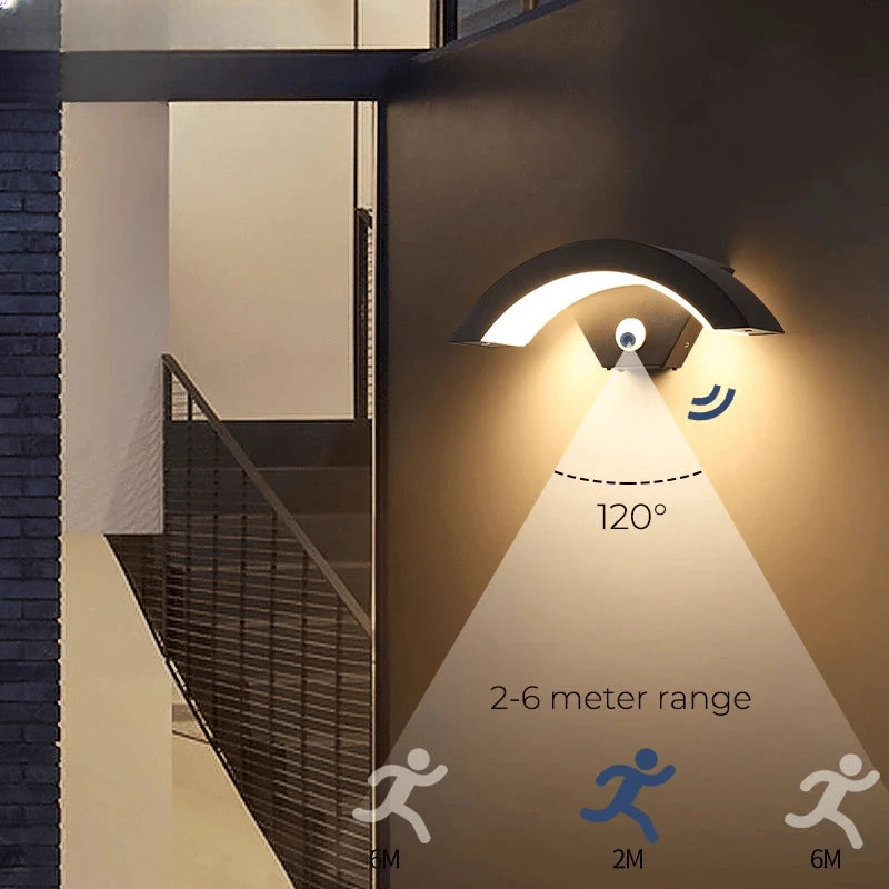 Verthara Premium Fan-Shaped Motion Sensor Outdoor Wall Light