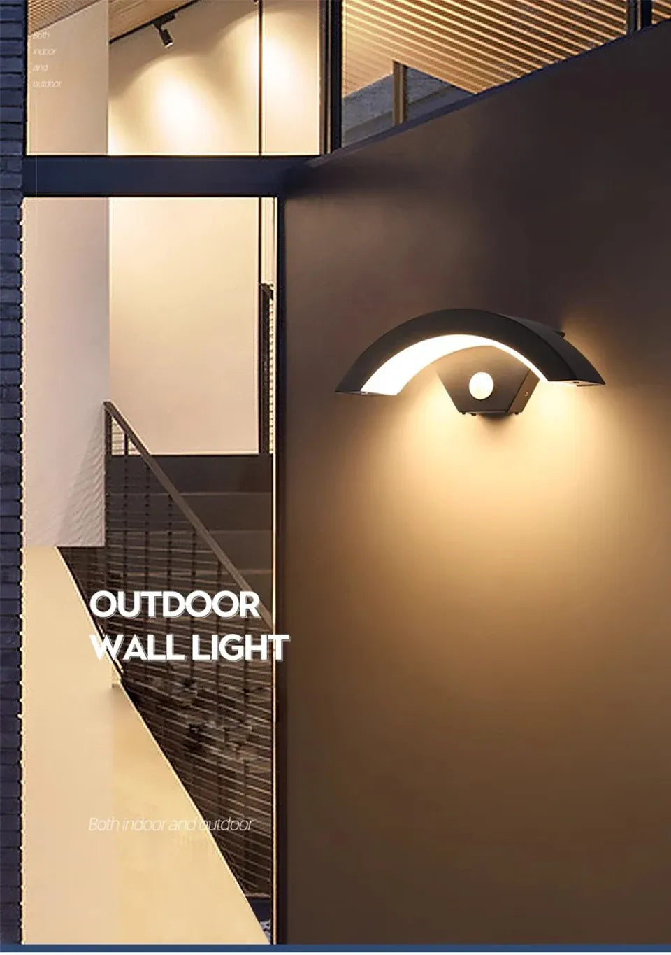 Verthara Premium Fan-Shaped Motion Sensor Outdoor Wall Light
