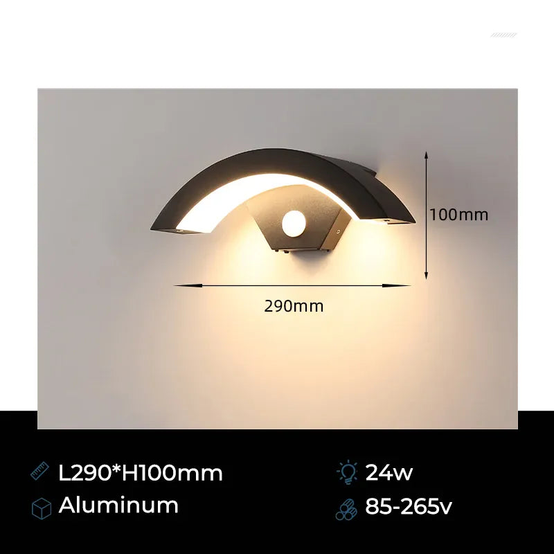Verthara Premium Fan-Shaped Motion Sensor Outdoor Wall Light Cool white / 24W motion sensor