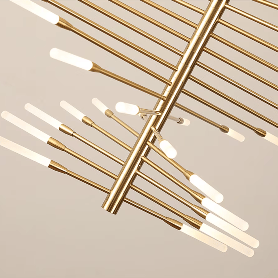 Verthara Premium Firework Sculptural Gold LED Chandelier