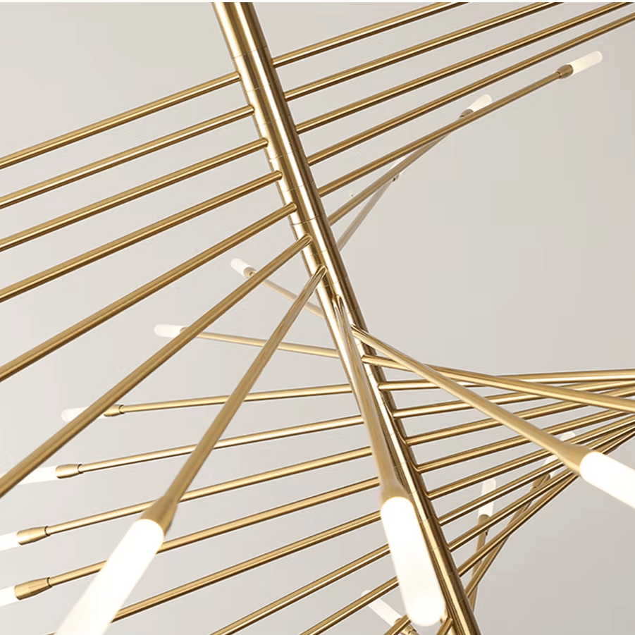 Verthara Premium Firework Sculptural Gold LED Chandelier