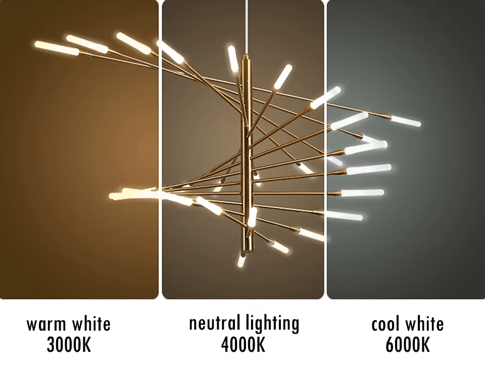 Verthara Premium Firework Sculptural Gold LED Chandelier