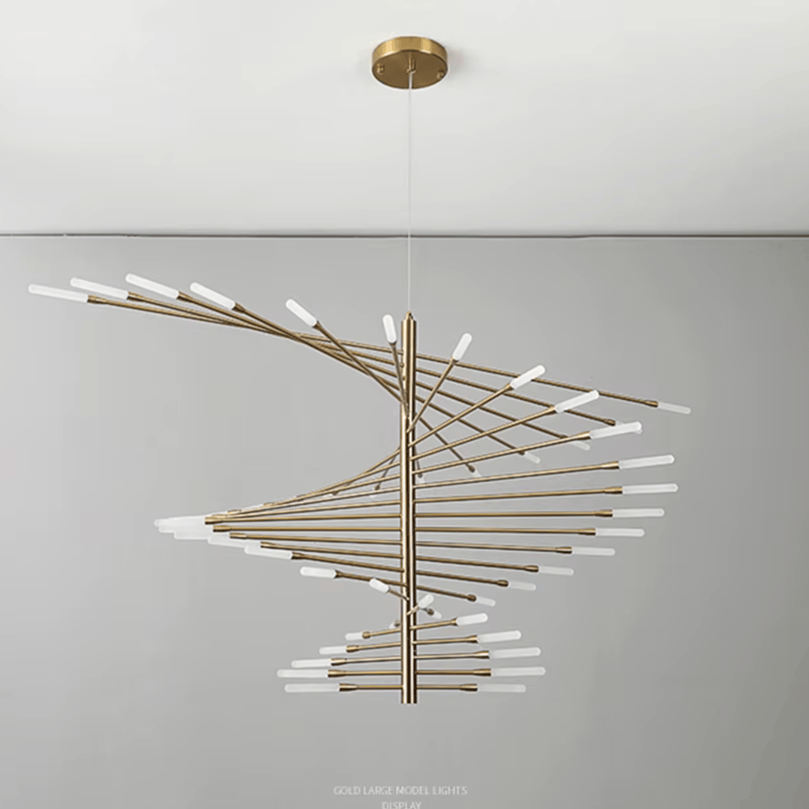 Verthara Premium Firework Sculptural Gold LED Chandelier