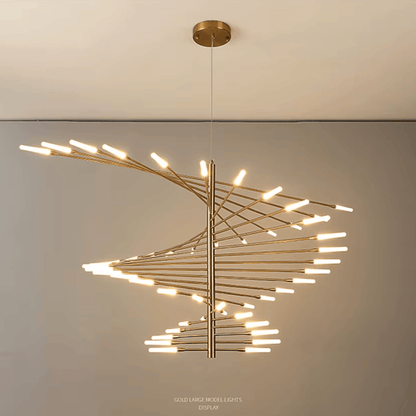 Verthara Premium Firework Sculptural Gold LED Chandelier