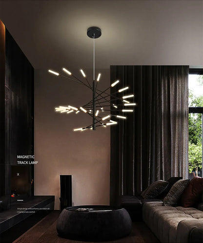 Verthara Premium Firework Sculptural Gold LED Chandelier