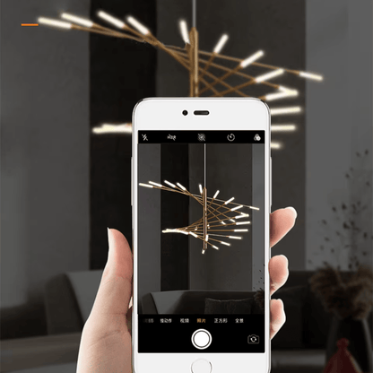 Verthara Premium Firework Sculptural Gold LED Chandelier