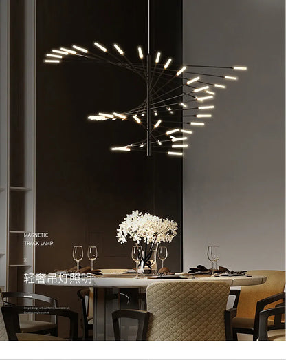 Verthara Premium Firework Sculptural Gold LED Chandelier