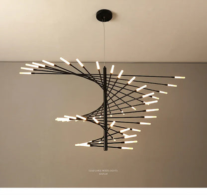 Verthara Premium Firework Sculptural Gold LED Chandelier