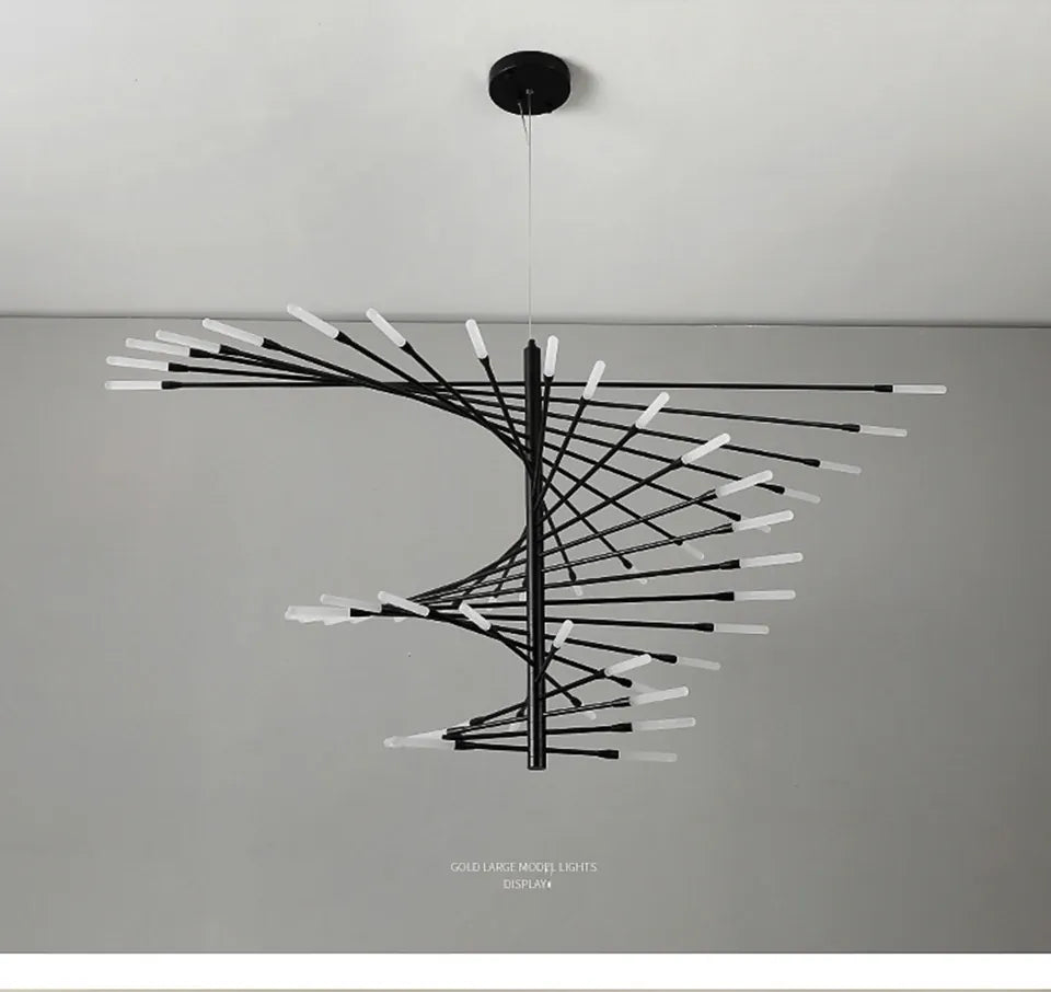 Verthara Premium Firework Sculptural Gold LED Chandelier