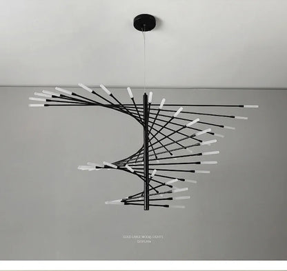 Verthara Premium Firework Sculptural Gold LED Chandelier