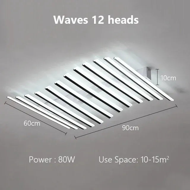 Verthara Premium Fishbone Acrylic LED Ceiling Light B 90cm 12heads