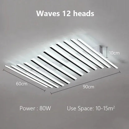 Verthara Premium Fishbone Acrylic LED Ceiling Light B 90cm 12heads