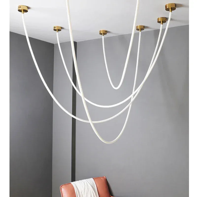 Verthara Premium Flexible Silicone Tube Pendant Light Total length 1.5m / Black chassis / Cold White