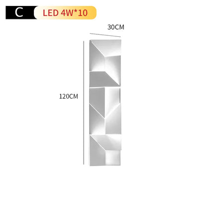 Verthara Premium Geometric LED Wall Light - Indoor Mount - Modern Design - Aluminium - Black Finish - Versatile Background Lighting Cool White(5500-7000K) / 120x30x14 40W