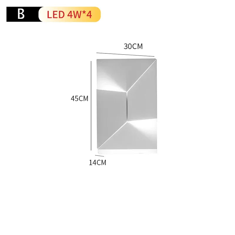 Verthara Premium Geometric LED Wall Light - Indoor Mount - Modern Design - Aluminium - Black Finish - Versatile Background Lighting Cool White(5500-7000K) / 45x30x14 16W