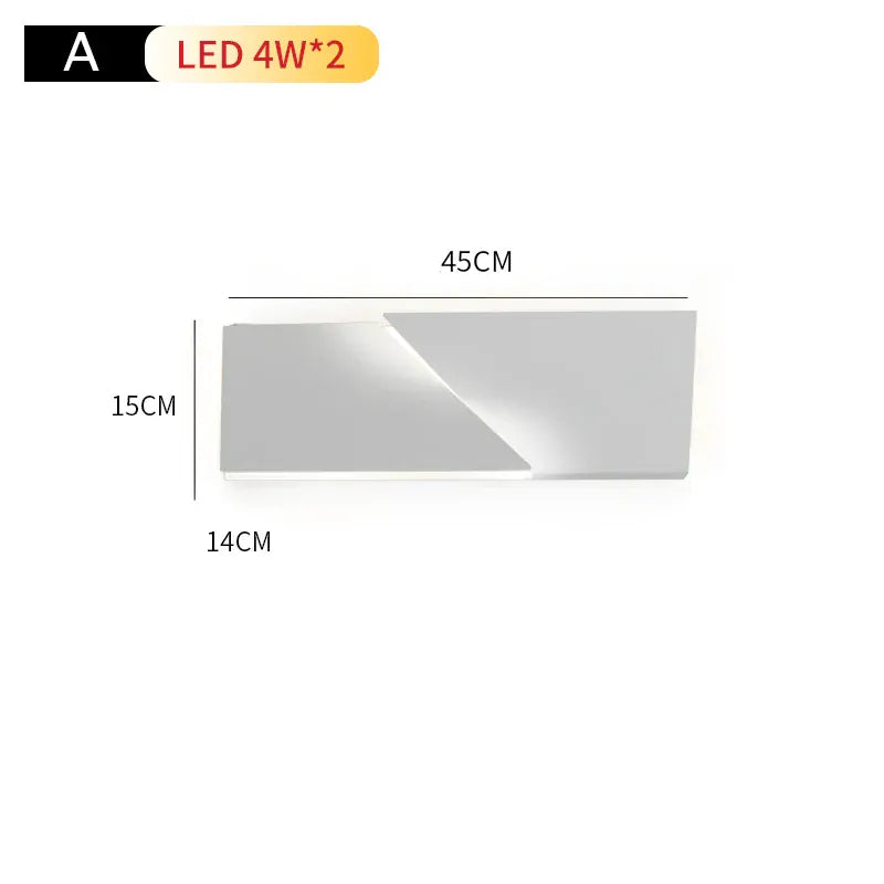 Verthara Premium Geometric LED Wall Light - Indoor Mount - Modern Design - Aluminium - Black Finish - Versatile Background Lighting Warm White (2700-3500K) / 45x15x14 8W