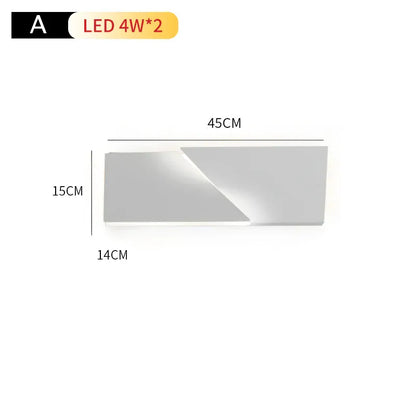 Verthara Premium Geometric LED Wall Light - Indoor Mount - Modern Design - Aluminium - Black Finish - Versatile Background Lighting Warm White (2700-3500K) / 45x15x14 8W