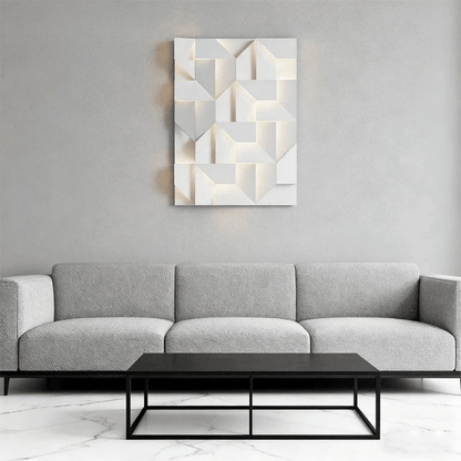 Verthara Premium Geometric LED Wall Light - Indoor Mount - Modern Design - Aluminium - Black Finish - Versatile Background Lighting Cool White(5500-7000K) / 45x30x14 16W