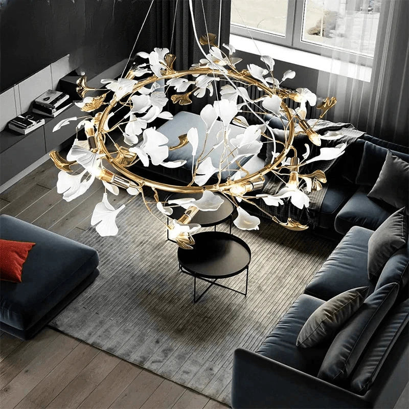 Verthara Premium Ginkgo Leaf Branch Chandelier