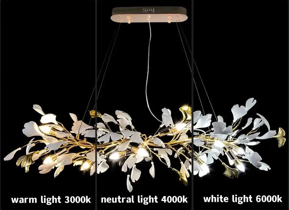 Verthara Premium Ginkgo Leaf Branch Chandelier