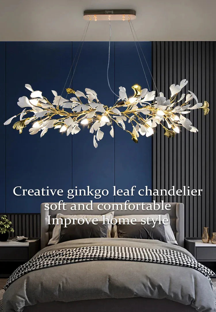 Verthara Premium Ginkgo Leaf Branch Chandelier