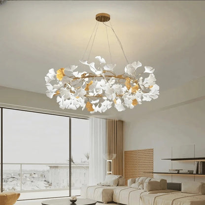 Verthara Premium Ginkgo Leaf Branch Chandelier