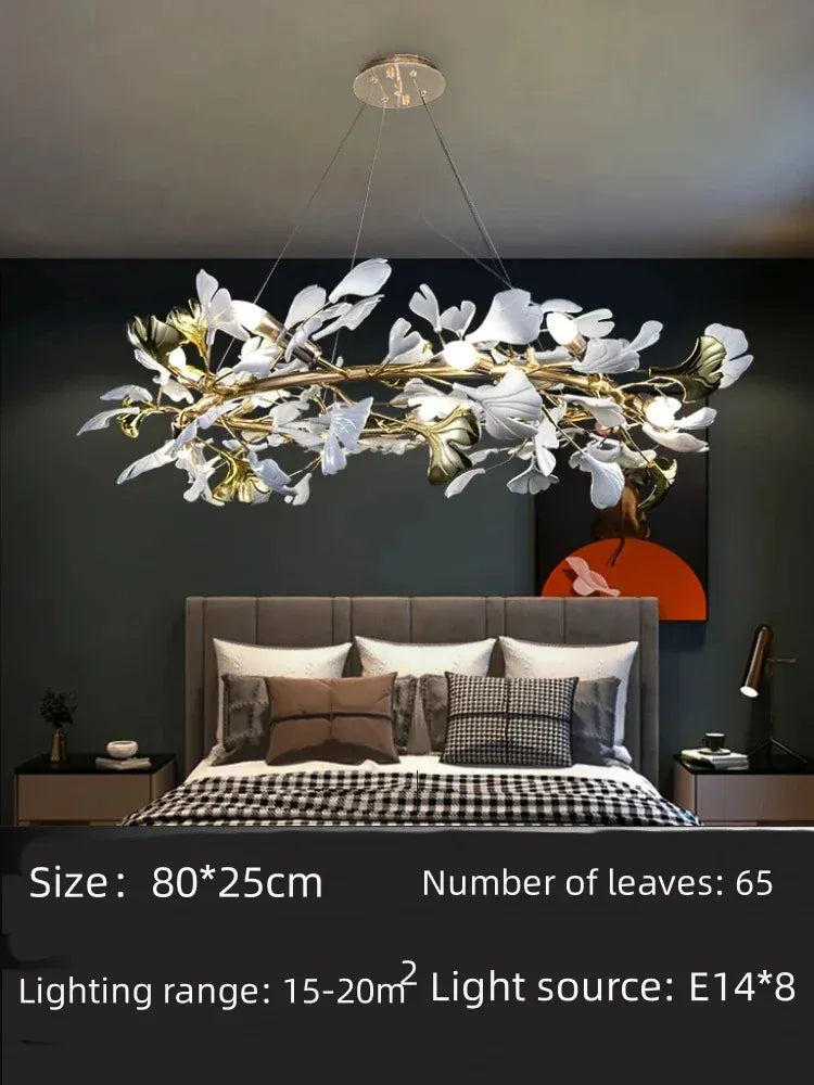 Verthara Premium Ginkgo Leaf Branch Chandelier