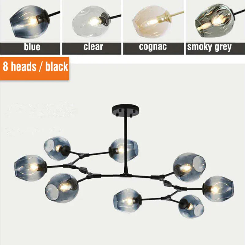 Verthara Premium Glass Ceiling Light Fixture – Modern Nordic Design - Iron - Indoor Lighting - Ideal For Dining Room - Warm Tones - E27 Compatible