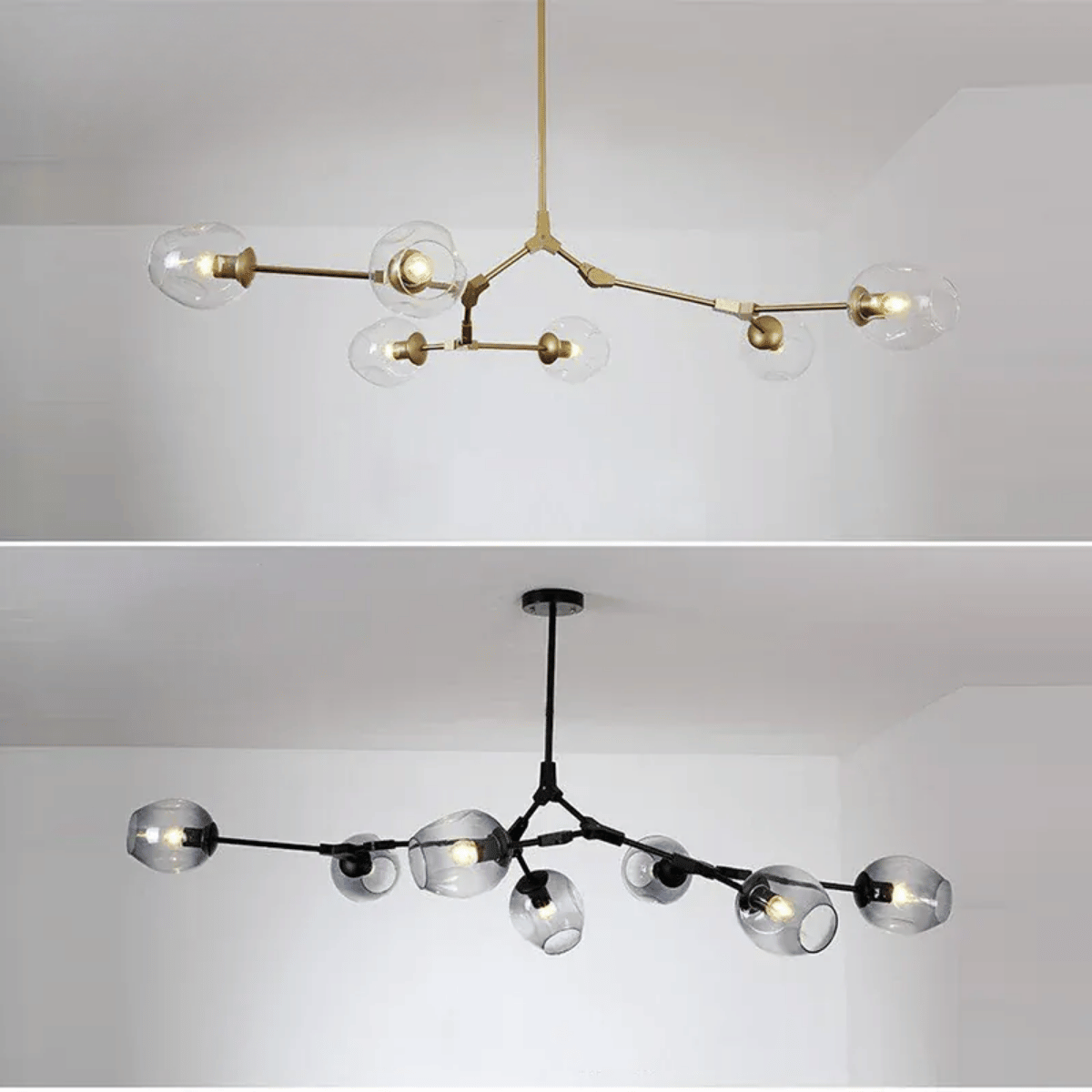 Verthara Premium Glass Ceiling Light Fixture – Modern Nordic Design - Iron - Indoor Lighting - Ideal For Dining Room - Warm Tones - E27 Compatible